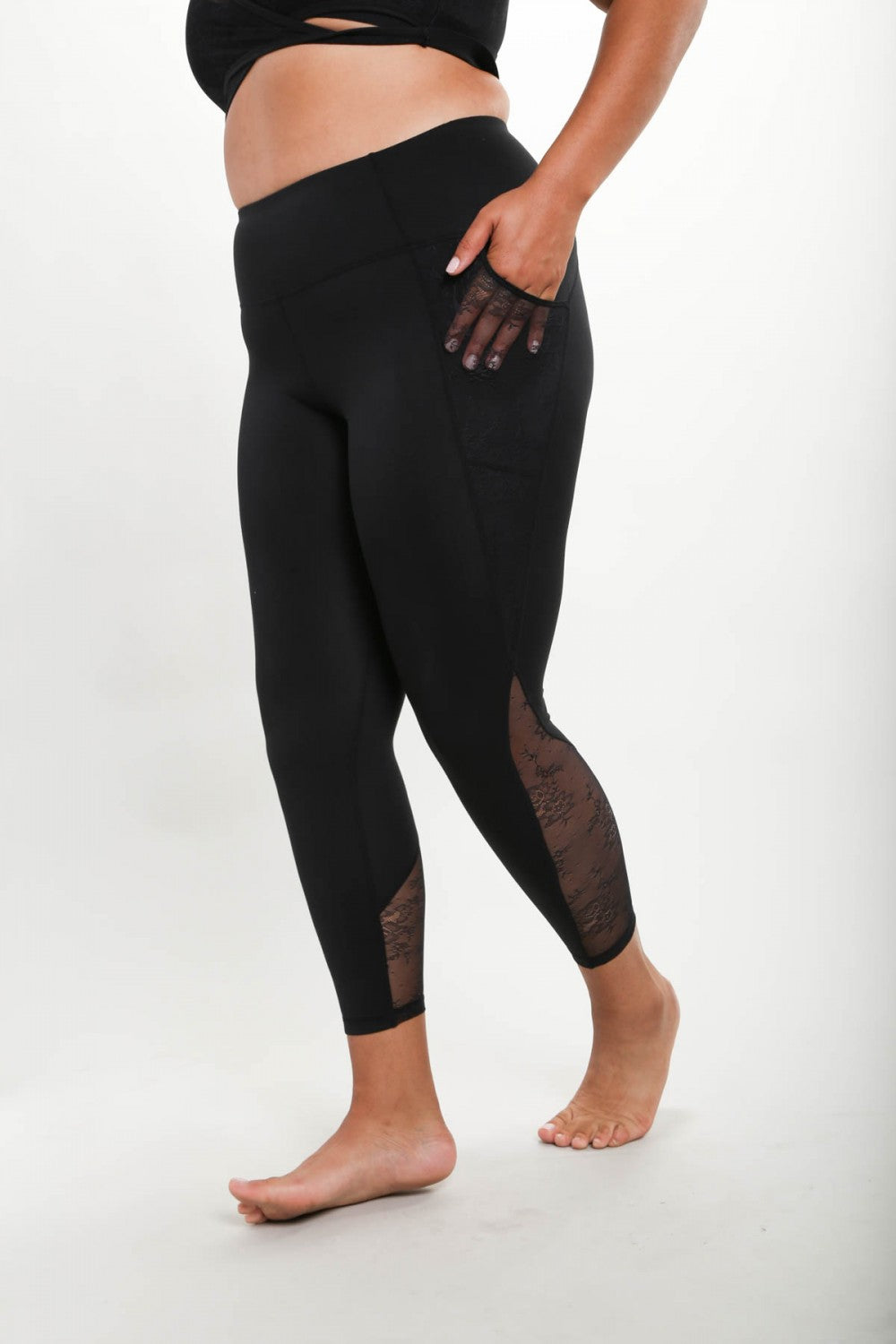Shein Curve 3XL plus size floral black love mesh leggings & bra athletic  wear