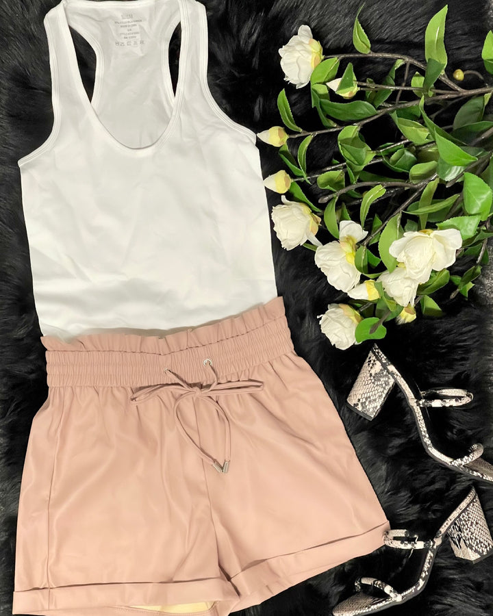 Blush Vegan Leather Short