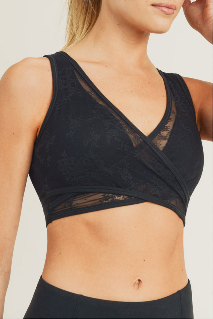 Floral & Lace Sports Bra- Size Inclusive