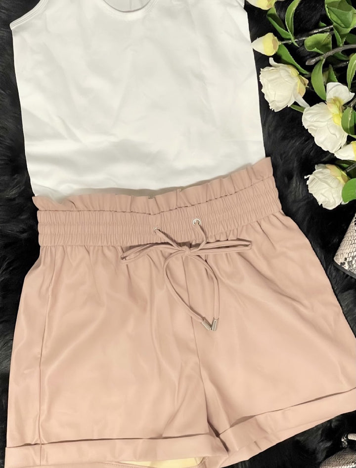 Blush Vegan Leather Short