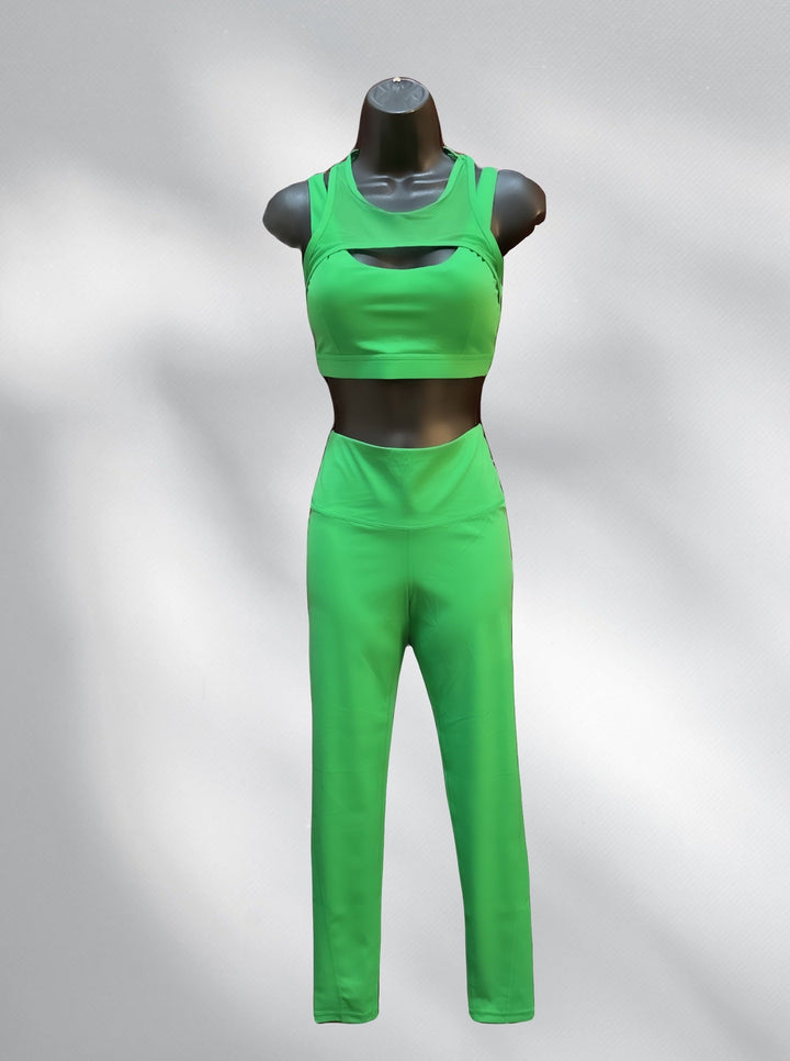 Vivid Green Essential Lycra-Blend Highwaist Leggings