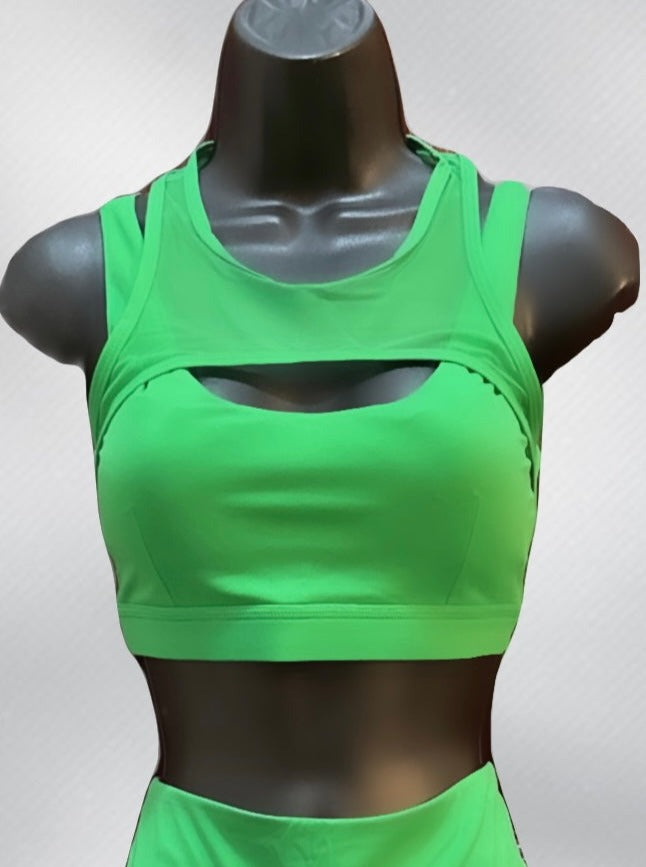 Vivid Green Harness Sports Bra