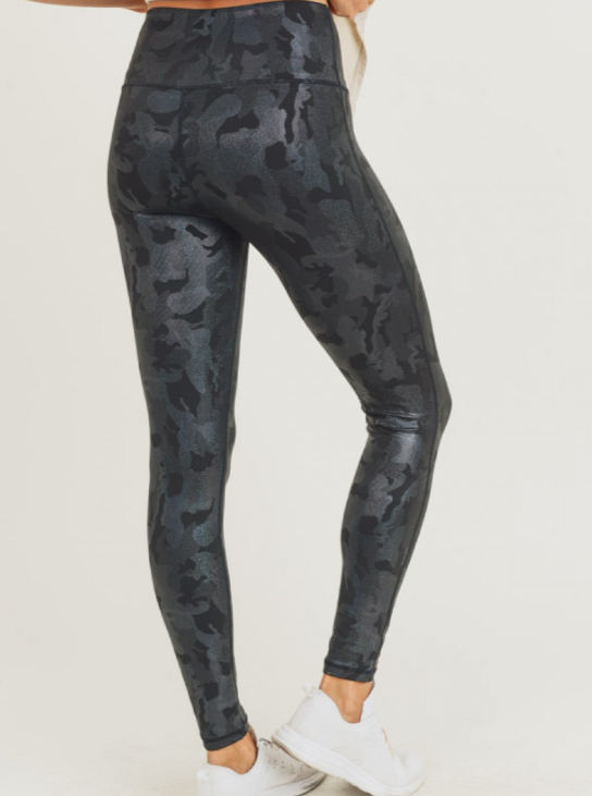 Camo Holographic Foil Print Legging