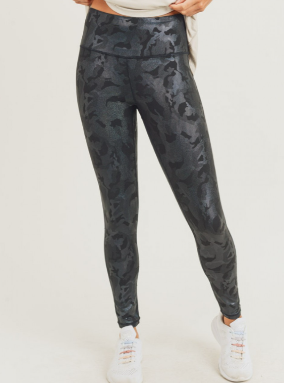 Camo Holographic Foil Print Legging