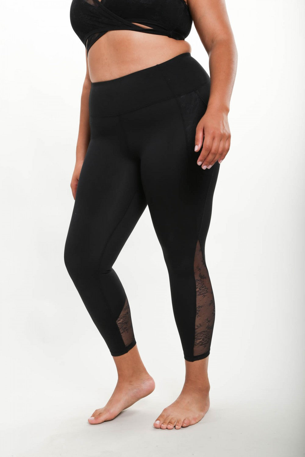 SHEIN, Pants & Jumpsuits, Shein Curve 3xl Plus Size Floral Black Mesh  Love Leggings Sports Bra