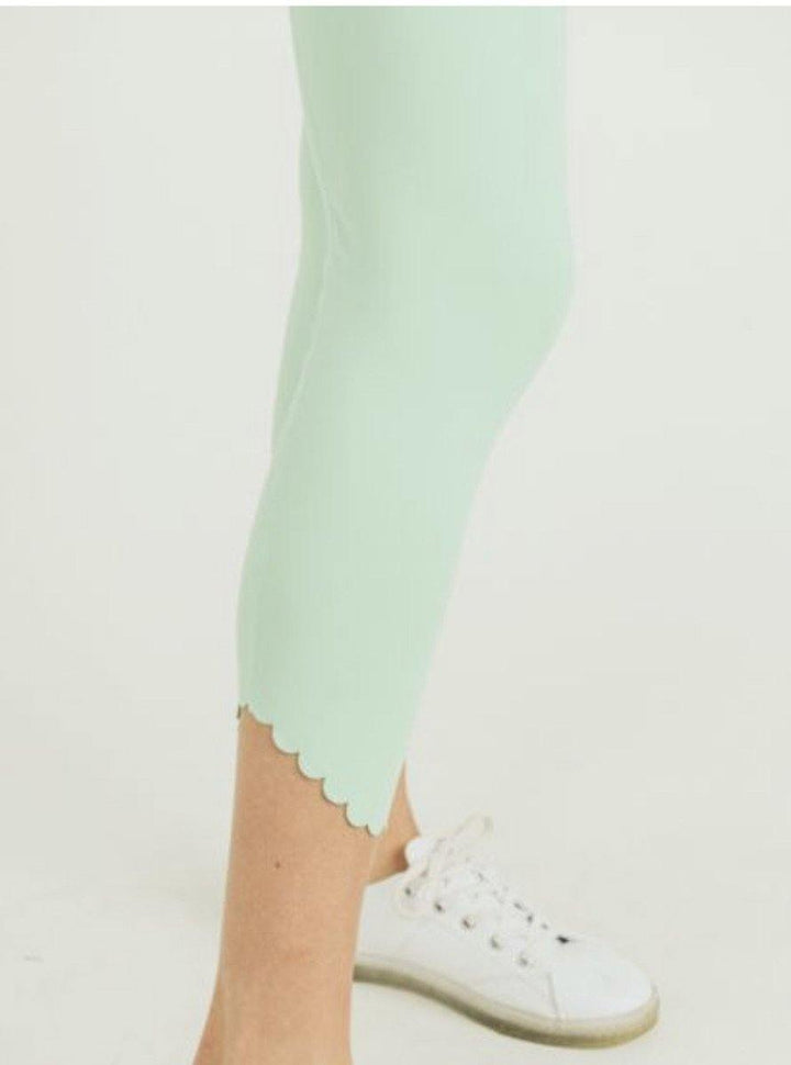 Mint Scallop Highwaist Legging - She's Bae Boutique