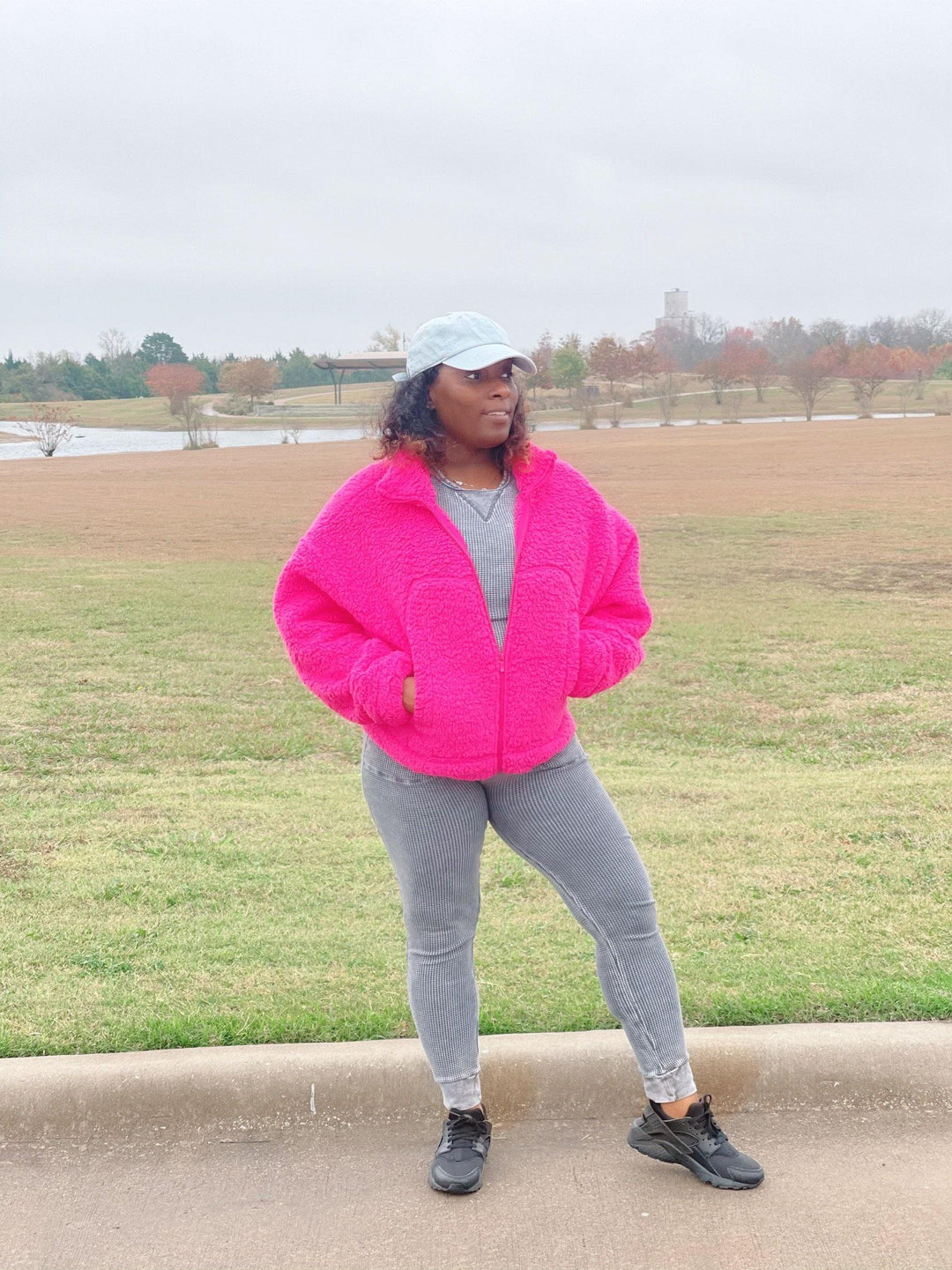 Hot Pink Teddy Bear Sherpa - She's Bae Boutique