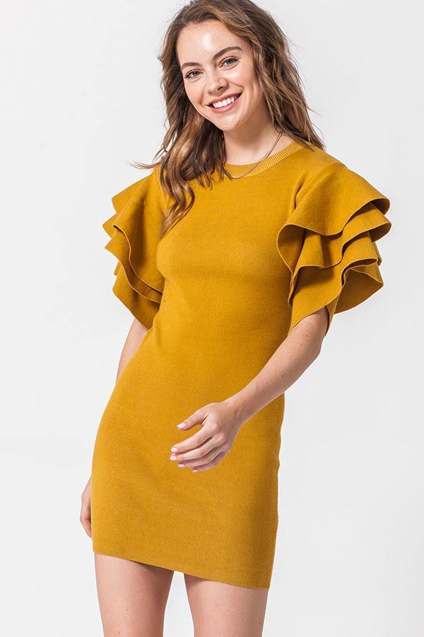 Flutter Sleeve Dress - She's Bae Boutique